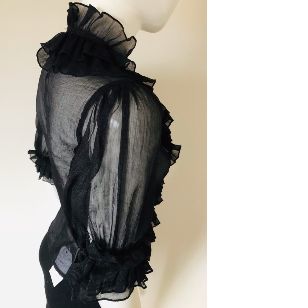 Black Ruffle Blouse - Picture 7 of 7